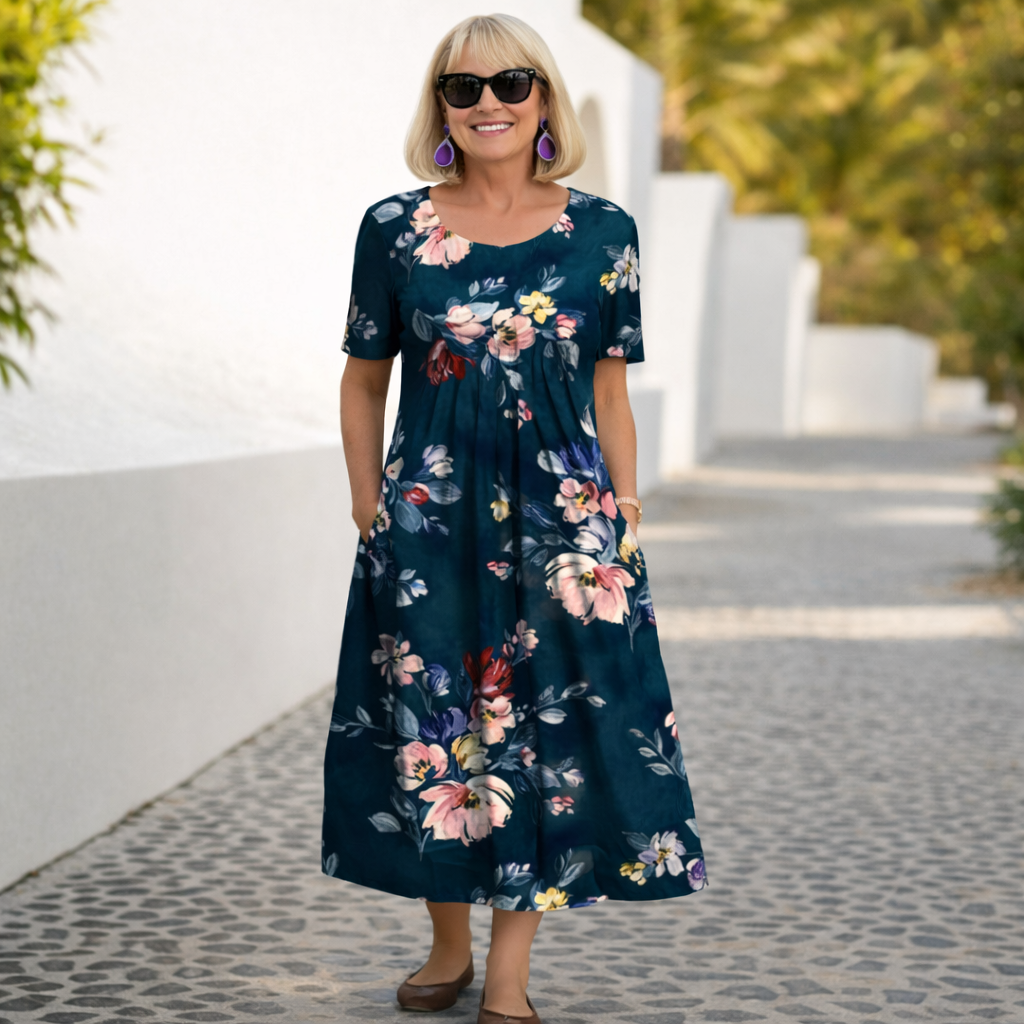 Robin | Blumen Midi Kleid