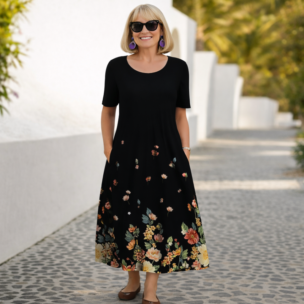 Robin | Blumen Midi Kleid