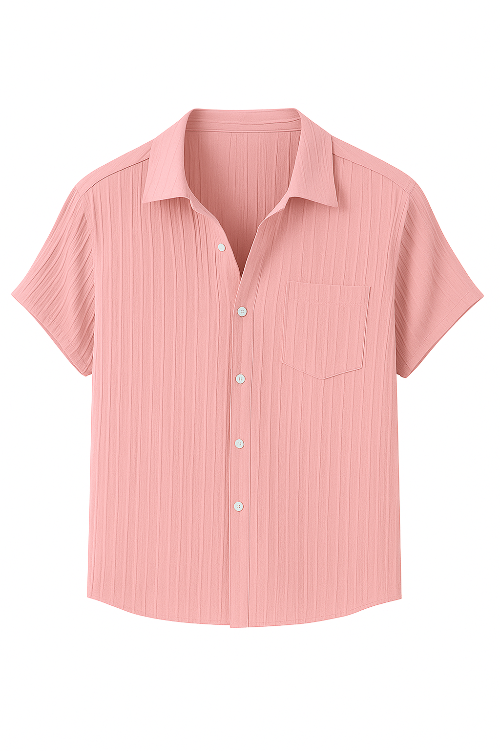 Camicia Estiva a Coste con Colletto Aperto Pelle Uomo - Rosa - aperto camicia camicia estiva colletto coste estiva men's polo men's polo shirt men's top clothes pelle polo shirts & polos - Concept Palermo