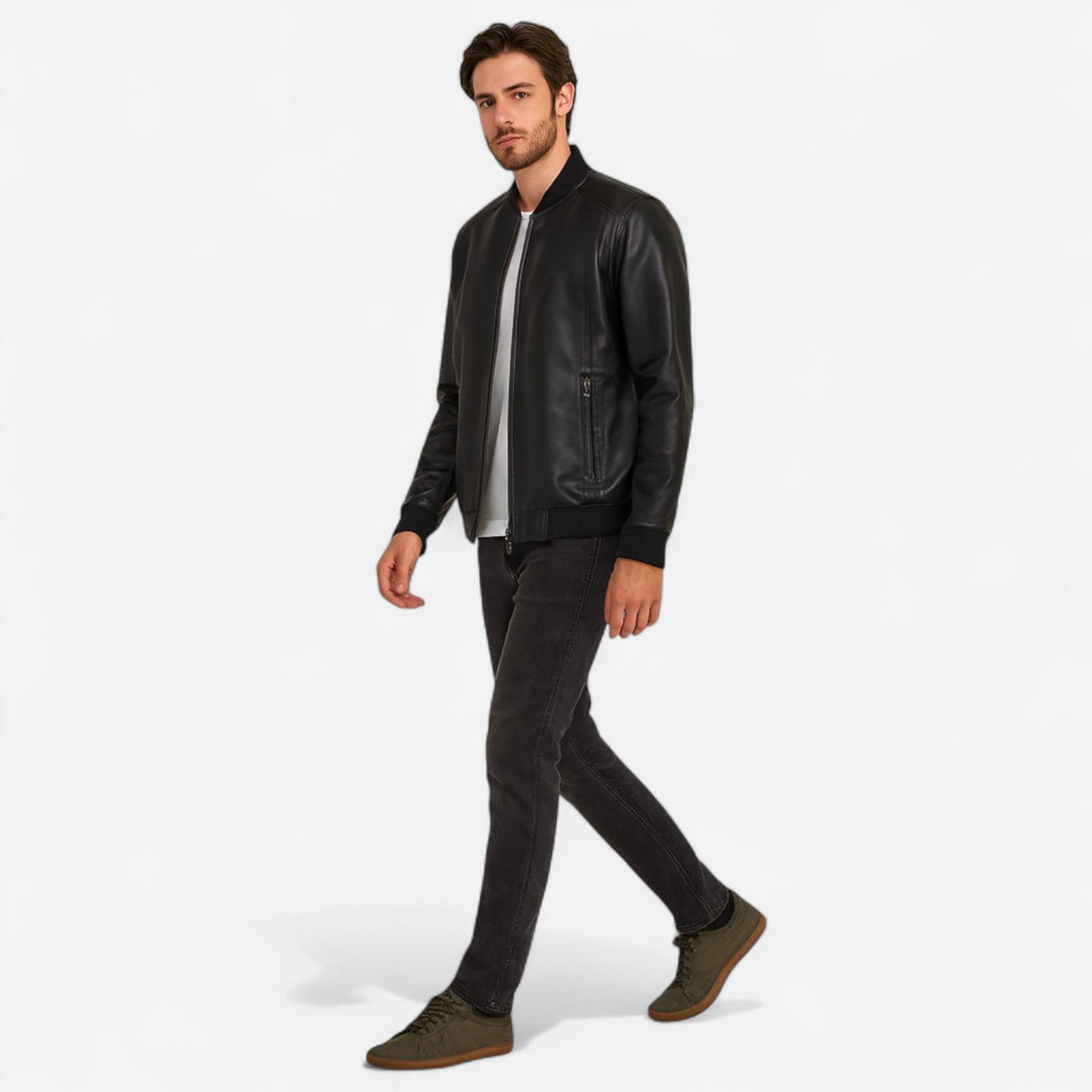 Ancienne Monde | Veste Homme Classique en Cuir Végan