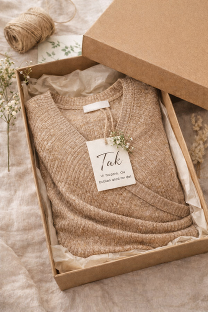 Nora™ | Tidløs Khaki V-udskæringsbluse