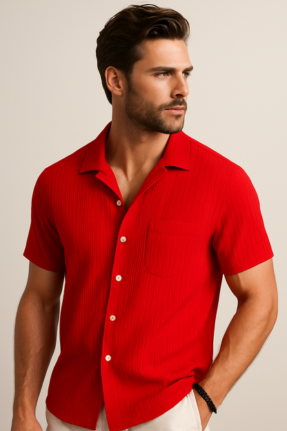 Camicia Estiva a Coste con Colletto Aperto Pelle Uomo - - aperto camicia camicia estiva colletto coste estiva men's polo men's polo shirt men's top clothes pelle polo shirts & polos - Concept Palermo