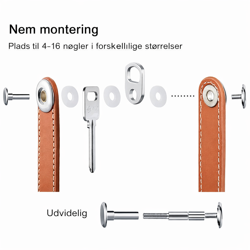 NordicKey™ | Premium Nøgleorganizer i Ægte Læder