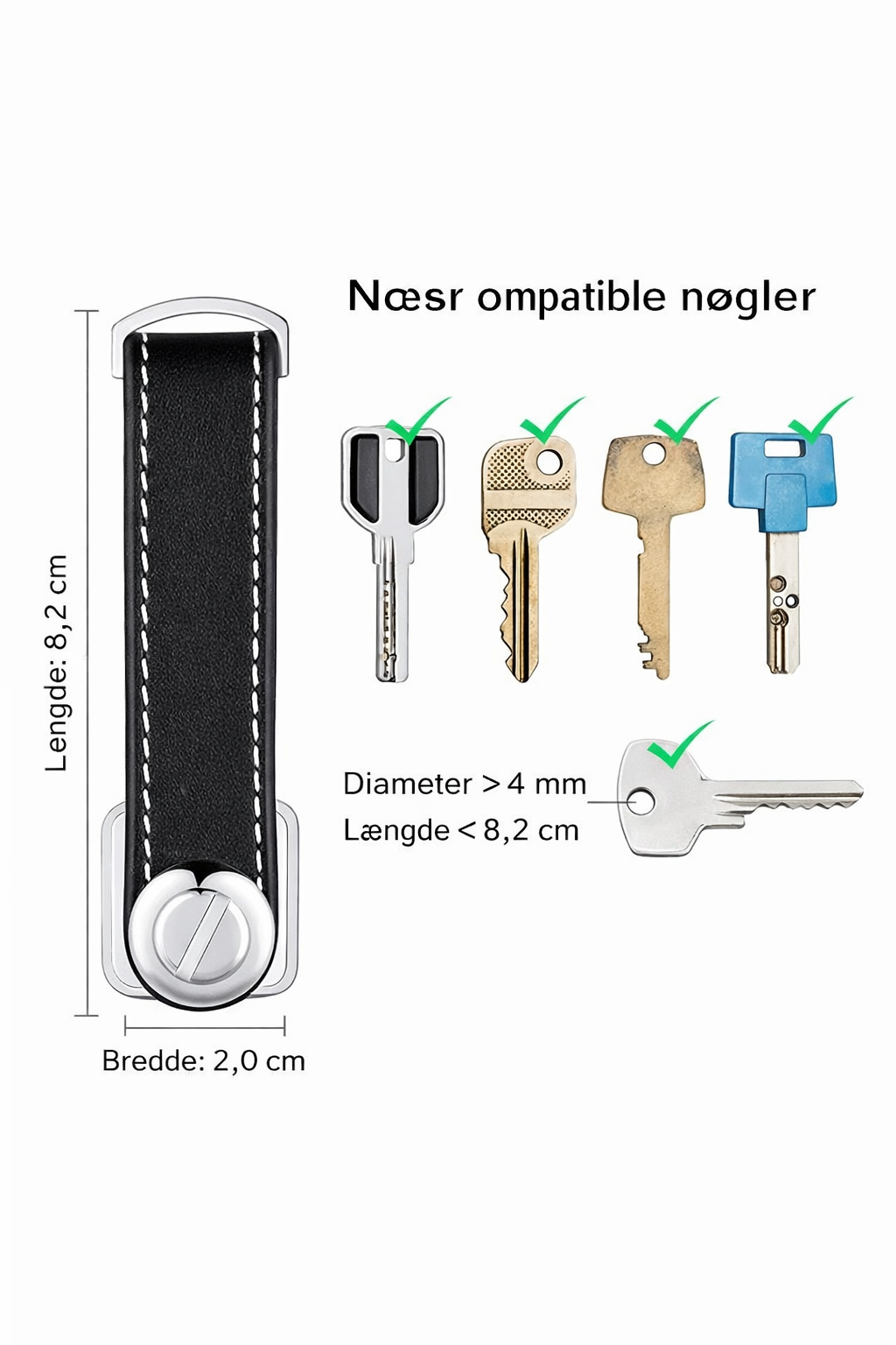 NordicKey™ | Premium Nøgleorganizer i Ægte Læder