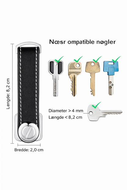 NordicKey™ | Premium Nøgleorganizer i Ægte Læder