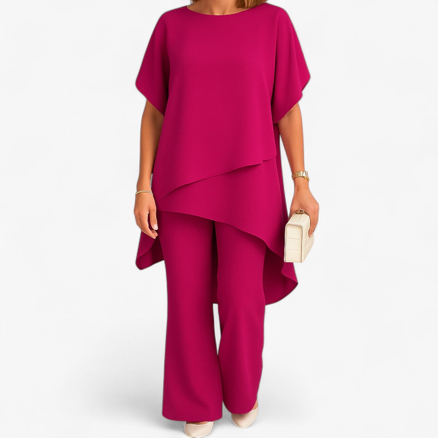 Chiffon-Top und lockere Hose