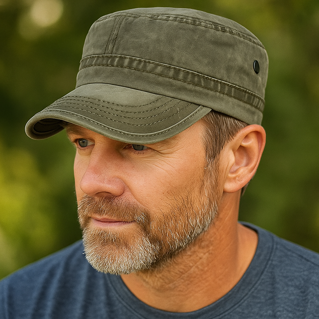 Casquette militaire pour homme en coton résistant – style vintage ajustable et intemporel