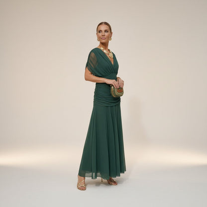 Velora - Vestido Floral Largo con Escote en V