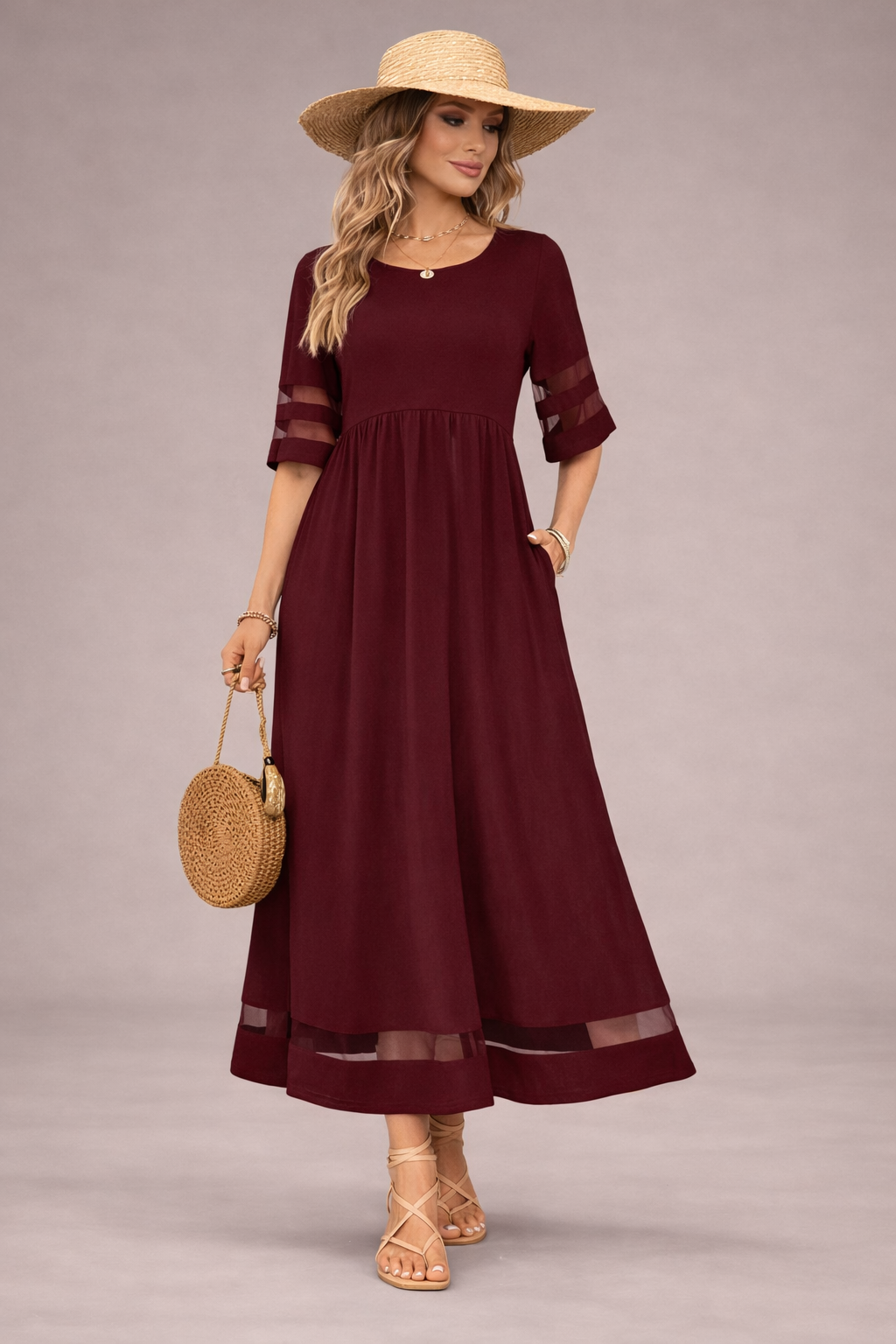 Byarina Flattering Tummy-Smoothing Midi Dress