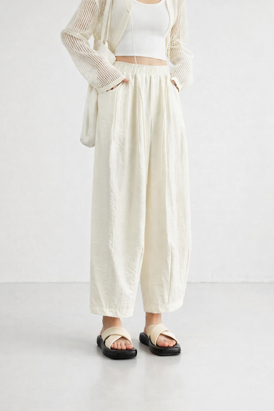 Elegante Højtaljede Bukser i Wide-Leg Design