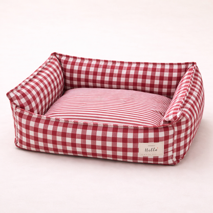 CloudBed Cotton Pet Sofa Bed – Breathable Striped Dog Bed for Small to Medium Pets