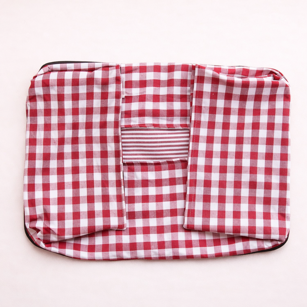 CloudBed Cotton Pet Sofa Bed – Breathable Striped Dog Bed for Small to Medium Pets