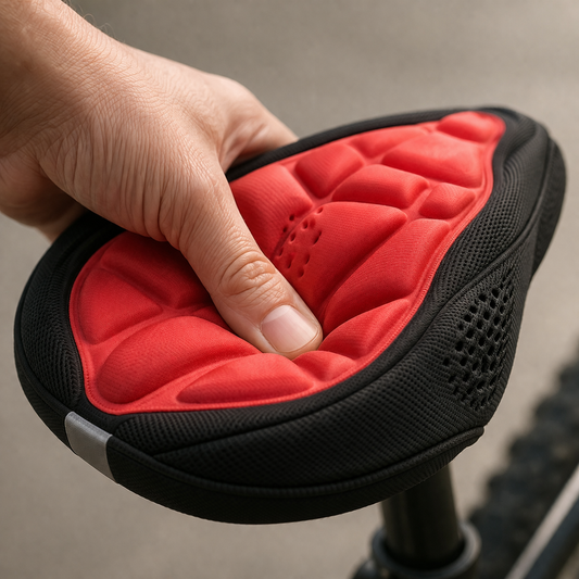Fietszadelhoesje met gel en gepolsterde comfortabele verstelbare koord