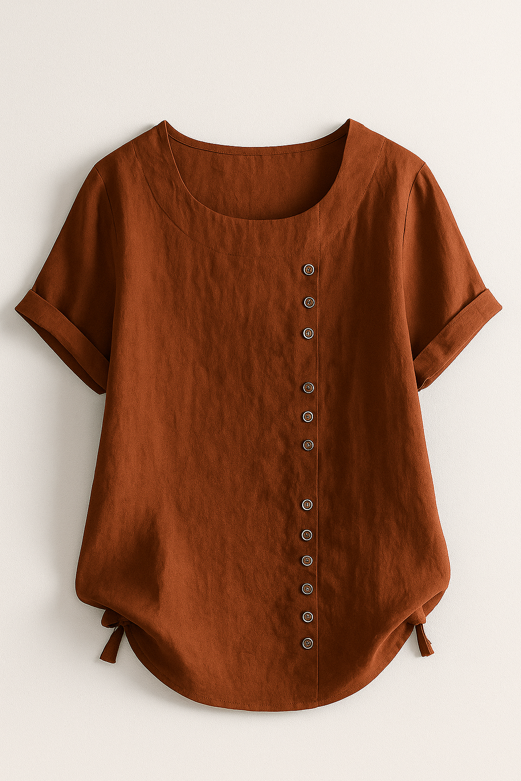 Women's Linen Blouse with Button Closure