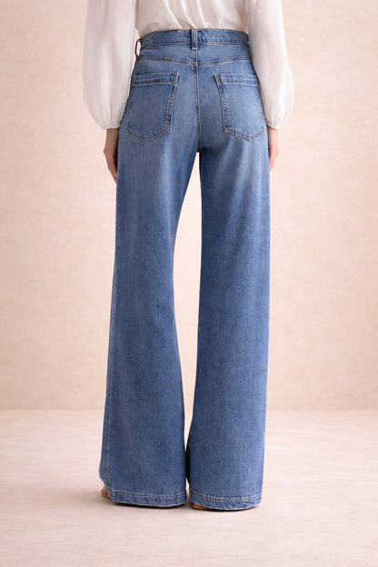 Paula – Jean taille haute à jambe large