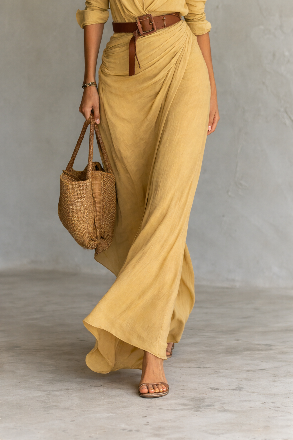 Marika – Women's Belted Linen Maxi Shirt Dress