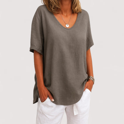 Sigrid™ | Baumwoll-Leinen-T-Shirt