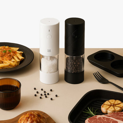 Elektrische Pfeffer- & Salzmühle mit LED 6 Mahlständen