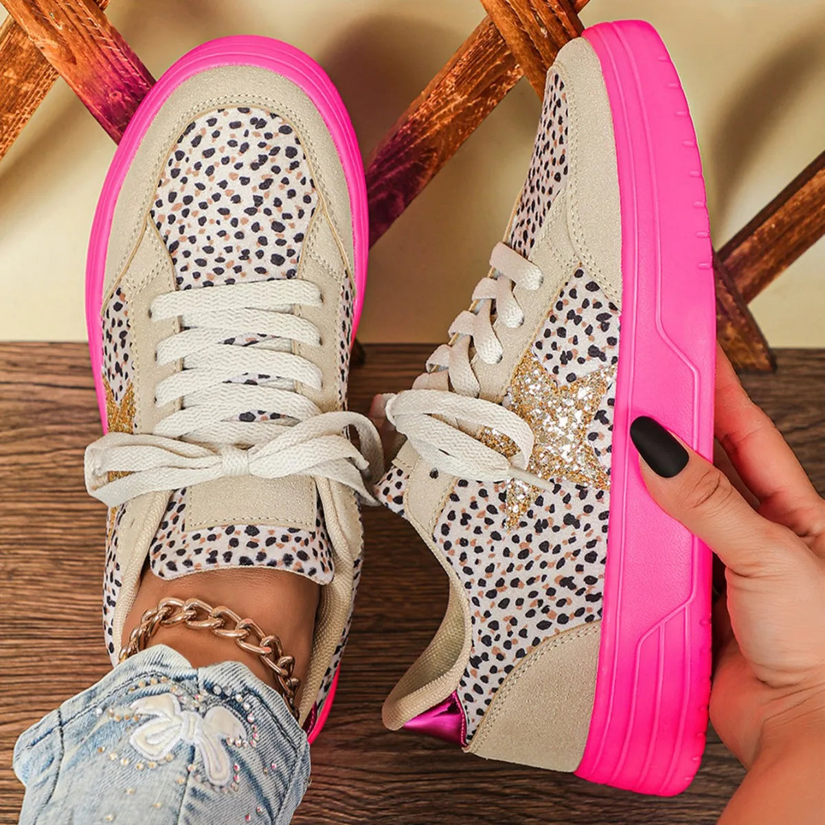 Chaussure Skate Homme Tendance Imprimé Léopard 0