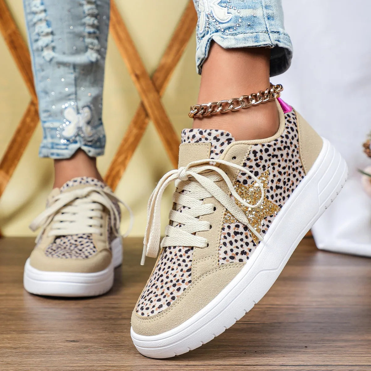 Chaussure Skate Homme Tendance Imprimé Léopard 2