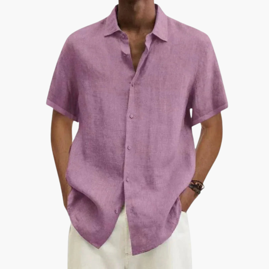 Heren Overhemd met Korte Mouwen en Klassieke Kraag – Zomerstijl