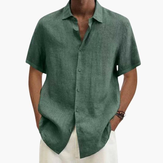 Heren Overhemd met Korte Mouwen en Klassieke Kraag – Zomerstijl