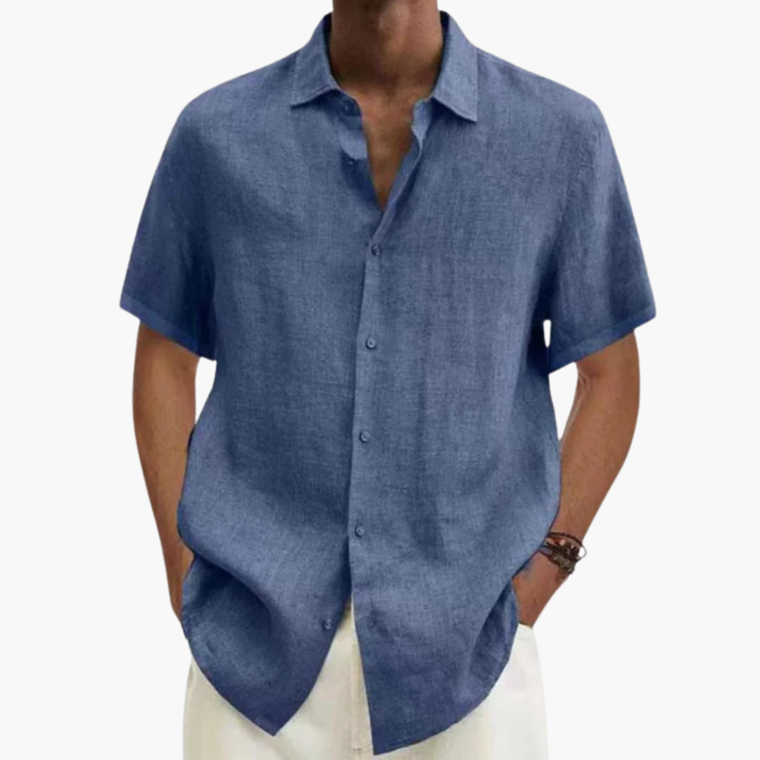 Heren Overhemd met Korte Mouwen en Klassieke Kraag – Zomerstijl