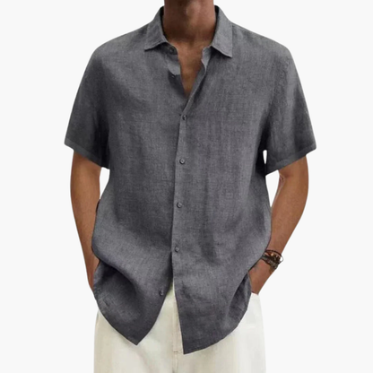 Heren Overhemd met Korte Mouwen en Klassieke Kraag – Zomerstijl