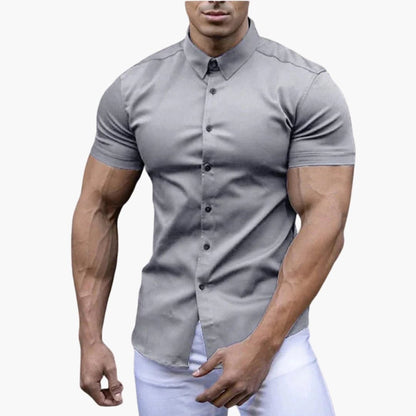 Heren Overhemd met Korte Mouwen en Slim Fit Pasvorm