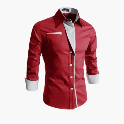 Heren Overhemd met Contrastkraag – Elegant & Modern