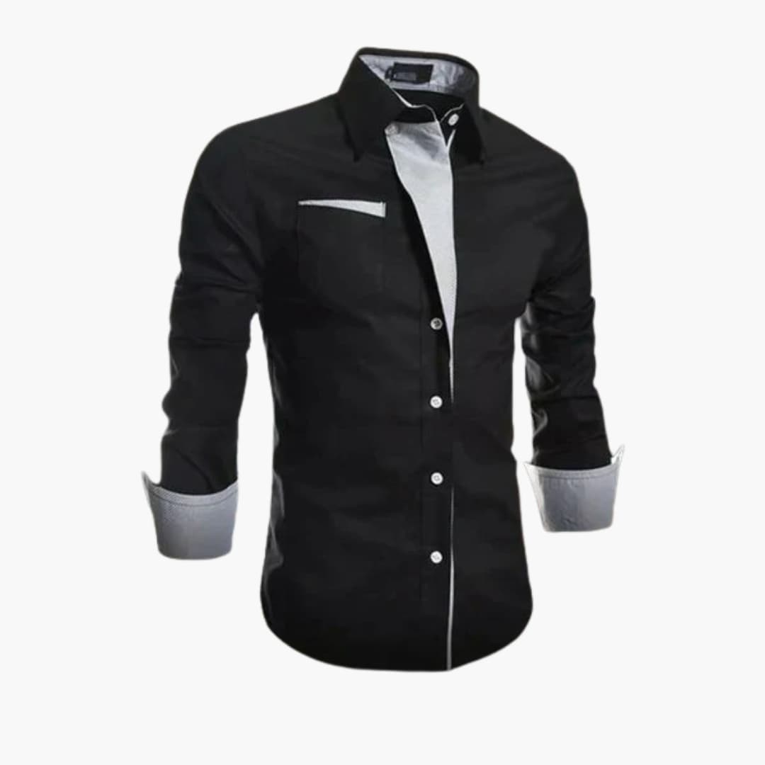 Heren Overhemd met Contrastkraag – Elegant & Modern