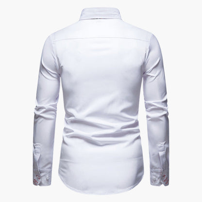 Men's slim fit shirt with patterned collar and cuffs