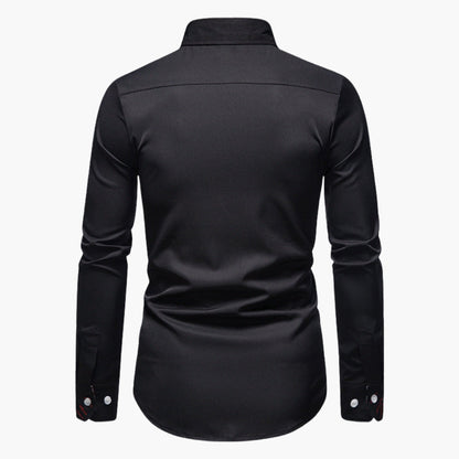 Men's slim fit shirt with patterned collar and cuffs