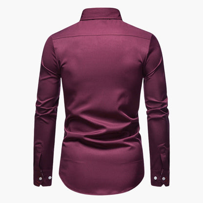 Men's slim fit shirt with patterned collar and cuffs