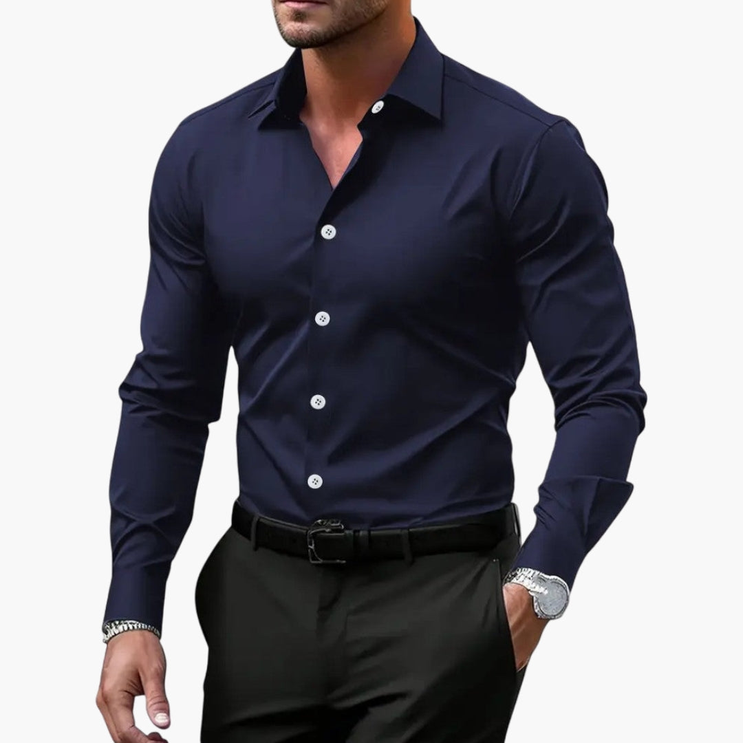 Heren Slim Fit Overhemd met Klassieke Kraag – Zakelijk & Elegant