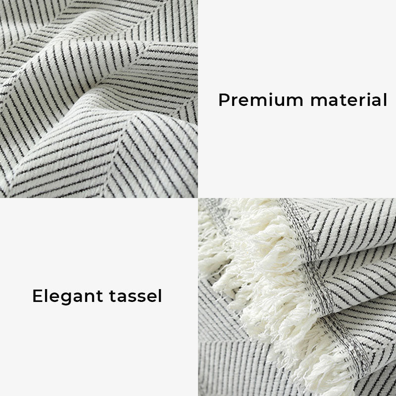 Sofa Throw Chenille Herringbone Tassel Blanket Cover Large 70.9x165.4in Pet Protection Couch Blanket Wrap | Koossa
