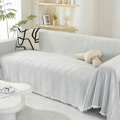 Sofa Throw Chenille Herringbone Tassel Blanket Cover Large 70.9x165.4in Pet Protection Couch Blanket Wrap | Koossa