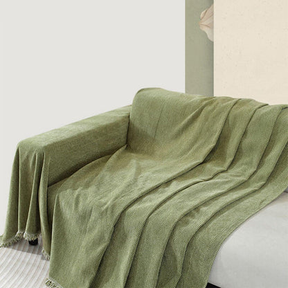 Sofa Throw Chenille Herringbone Tassel Blanket Cover Large 70.9x165.4in Pet Protection Couch Blanket Wrap | Koossa
