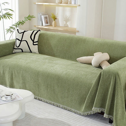 Sofa Throw Chenille Herringbone Tassel Blanket Cover Large 70.9x165.4in Pet Protection Couch Blanket Wrap | Koossa