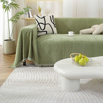 Sofa Throw Chenille Herringbone Tassel Blanket Cover Large 70.9x165.4in Pet Protection Couch Blanket Wrap | Koossa