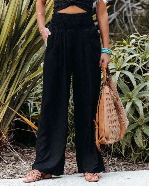 Pantaloni larghi estivi a vita alta di MAYA