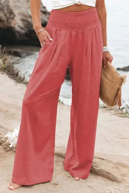 Pantaloni larghi estivi a vita alta di MAYA