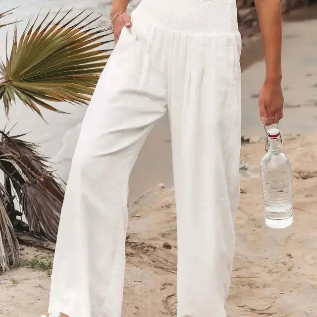 Pantaloni larghi estivi a vita alta di MAYA