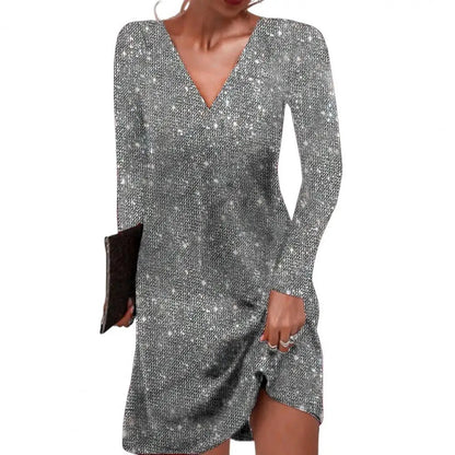 Eleanor | Women elegant dekolt w serek kopertowy dress