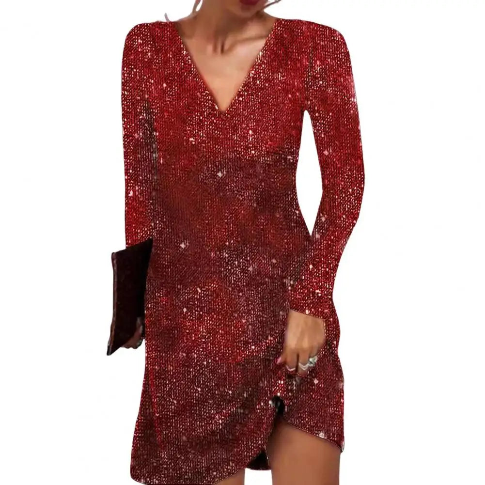 Eleanor | Women elegant dekolt w serek kopertowy dress