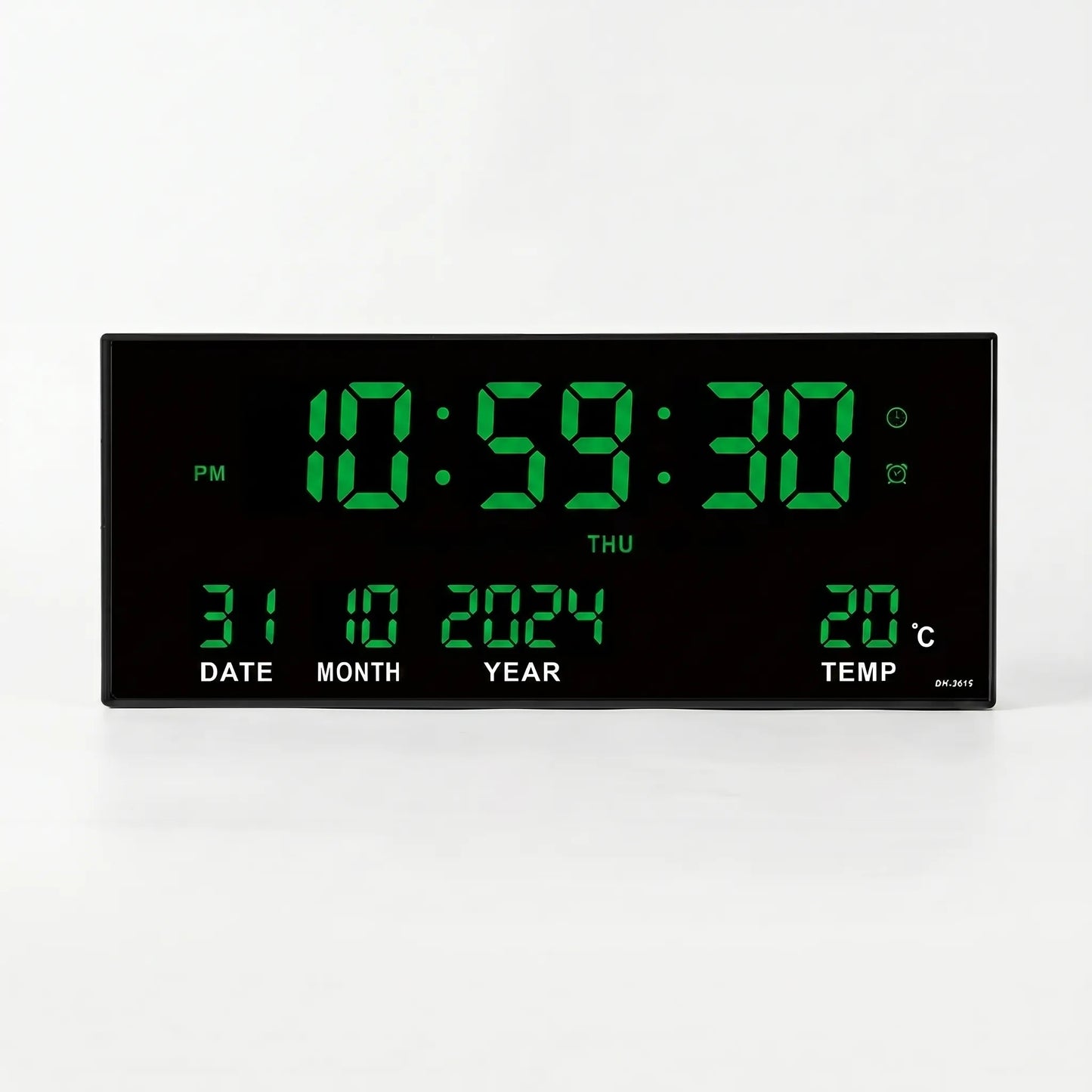Chronovex - Large LED Digital Wall Clock With Calendar- Wall-Mounted Timekeeping
