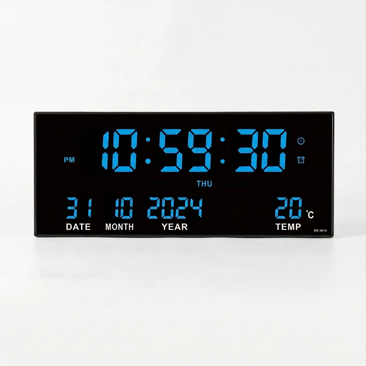 Chronovex - Large LED Digital Wall Clock With Calendar- Wall-Mounted Timekeeping