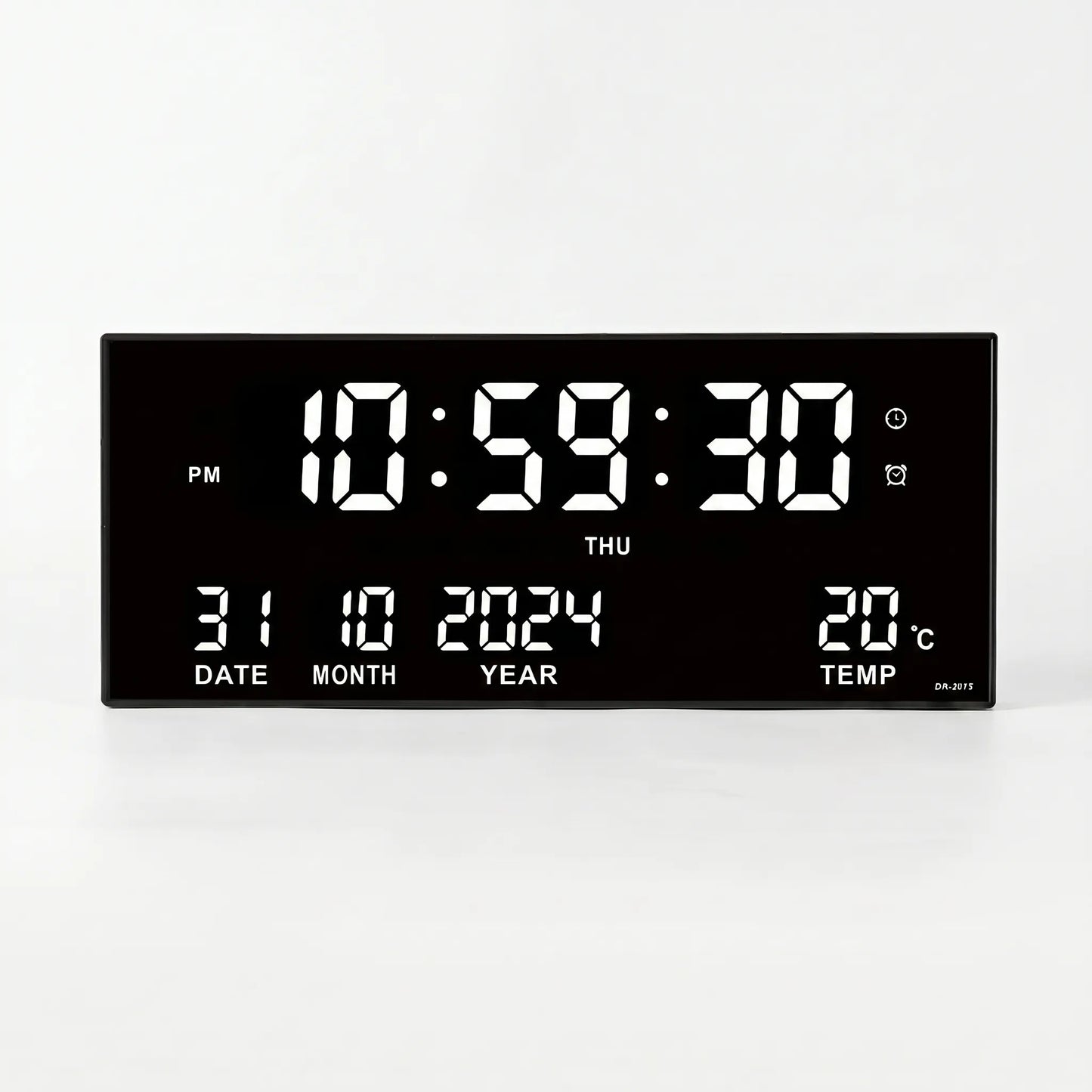 Chronovex - Large LED Digital Wall Clock With Calendar- Wall-Mounted Timekeeping