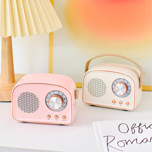 Klassisk Retro Bluetooth Högtalare - Stilig Trådlös Ljudsystem med Vintage Radio Estetik