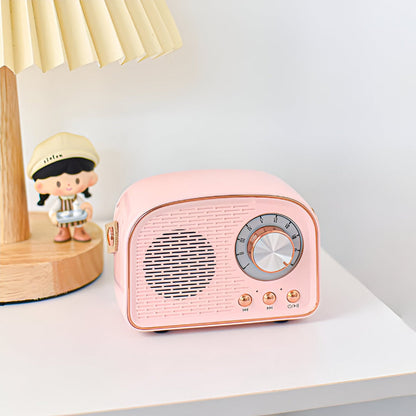 Klassisk Retro Bluetooth Högtalare - Stilig Trådlös Ljudsystem med Vintage Radio Estetik